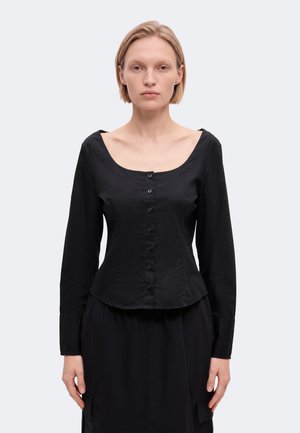 GAP, SCOOPNECK FITTED SHIRT - Блуза - black