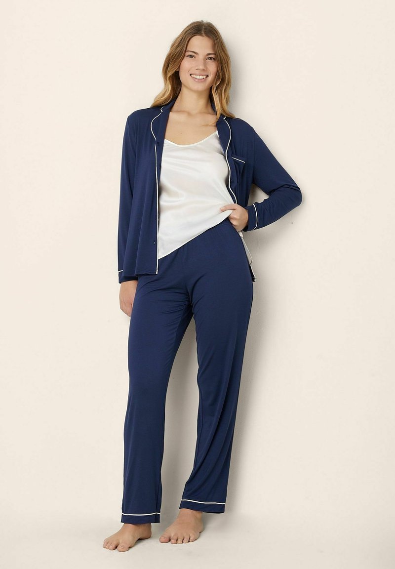 Pigiama Uomo Dagi - Pantaloni In Cotone 100% Vita Regolare, Gamba Dritta, Colore Navy