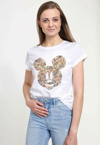 Disney MICKEY CLASSIC FLORAL MICKEY - T-shirt med print - white