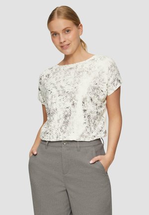 AUS MIX MIT FOLIEN - T-shirt print - creme