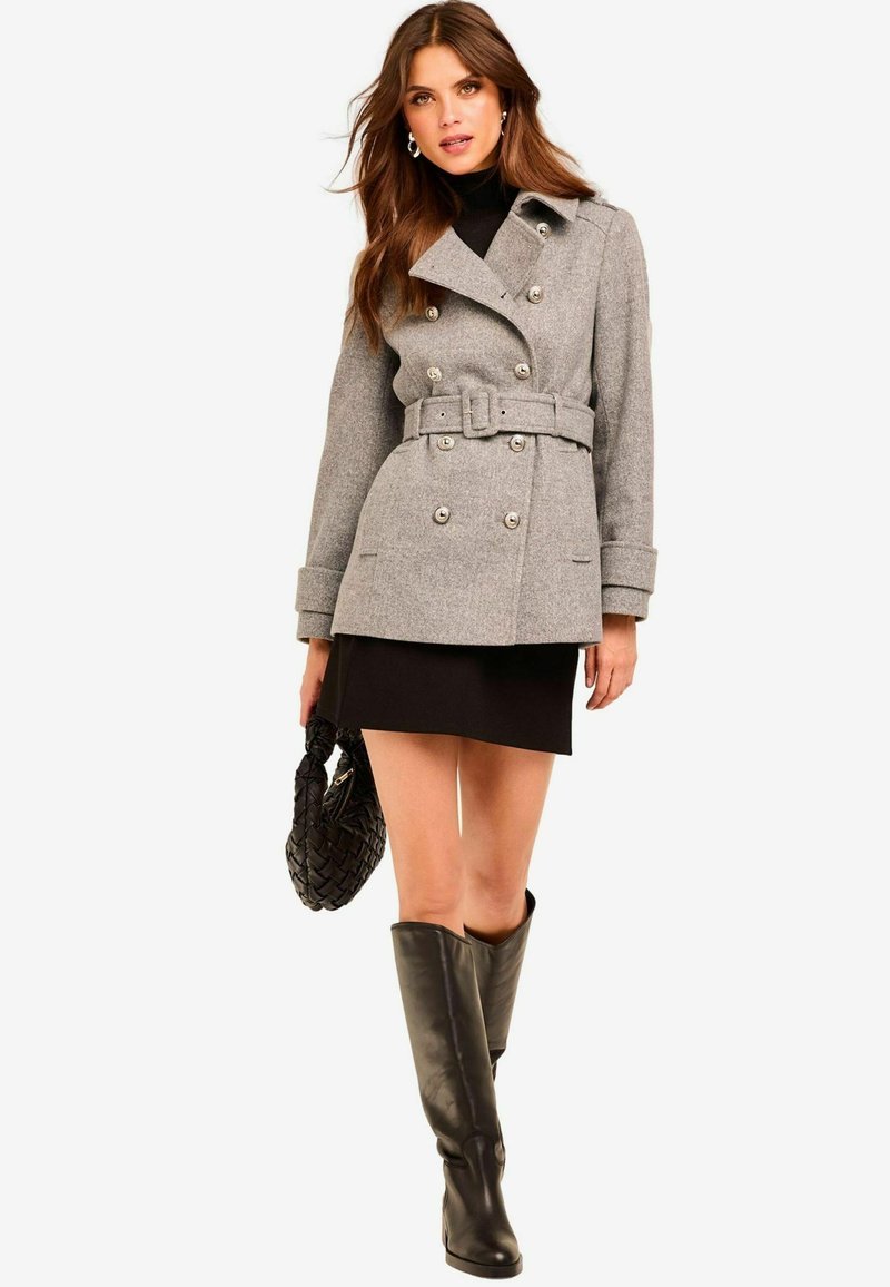 Lipsy BELTED MILITARY PETITE  - Šineļveida mētelis - grey