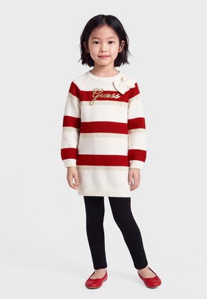Guess, DRESS - Jumper dress - cream/red/gold-coloured