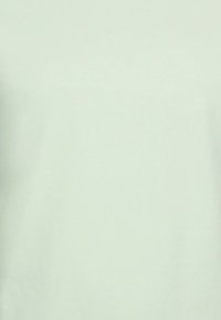 Lichtgroene stof, gladde textuur, lichtgewicht, effen kleur zonder patronen of accenten, geschikt voor casual kleding of laagjes.