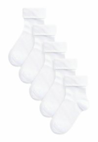 Next 5 PACK RICH ROLL REGULAR FIT - Strumpor - white