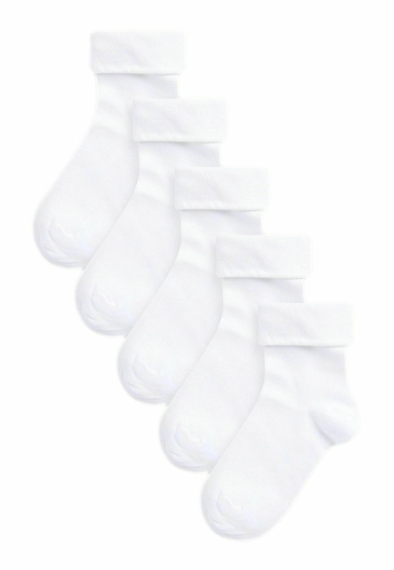 Next 5 PACK RICH ROLL REGULAR FIT - Strumpor - white