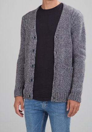 Strickjacke - mottled grey