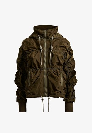 Copenhagen Cartel, RIDGE PARACHUTE ZIP REMOVABLE HOOD JACKET - Nyári dzseki - moss