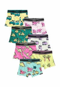 Boxers pour garçons assortis avec divers motifs colorés : dinosaures, requins, voitures et palmiers. Fabriqués en tissu doux avec des ceintures élastiques.