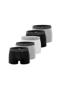 Pack de cinq boxers en noir, gris et blanc. Chacun présente une taille élastique avec le logo "VON DUTCH". Tissu en coton, design ajusté.