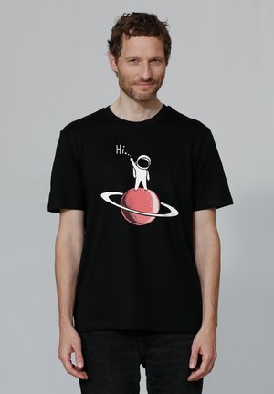ASTRONAUT SAYS HI - T-shirt imprimé - black