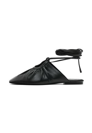 TIED FLATS - Slingback ballet pumps - black