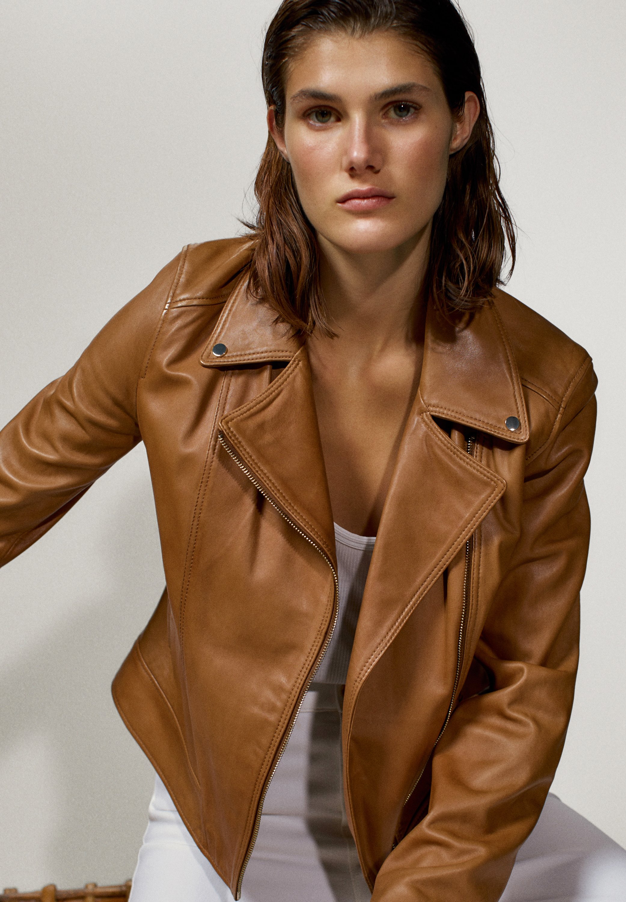 Massimo Dutti Jacka i konstläder brown Zalando.se Massimo Dutti Skinnjacka brown Zalando.se