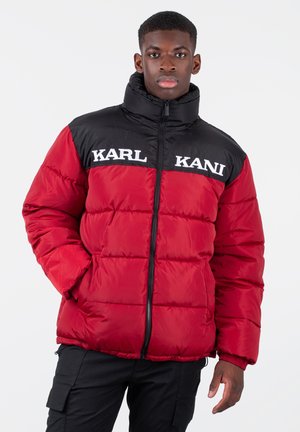 Karl Kani RETRO ESSENTIAL PUFFER - Žieminė striukė - dark red