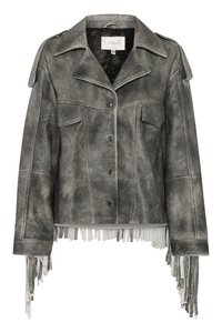 Gestuz JAGGY - Giacca di pelle - faded black