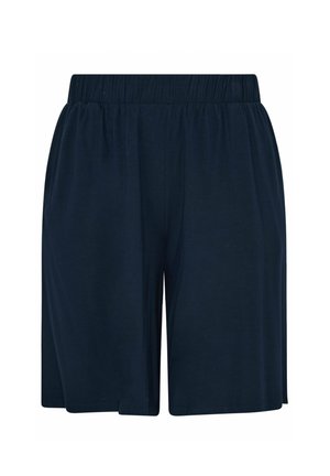 Shorts bleu marine à taille élastique, coupe ample et design simple, adaptés à un usage décontracté.