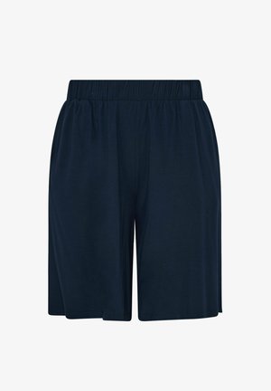Marineblaue Shorts mit elastischem Bund, weiter Passform und einfachem Design, geeignet für legere Kleidung.