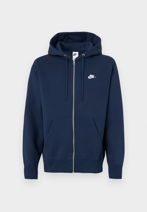 Nike Sportswear CLUB HOODIE - Felpa con zip - obsidian/white