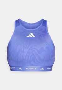 MEDIUM SUPPORT HIGH NECK PRINT BRA - Sutien sport cu susținere medie - semi blue