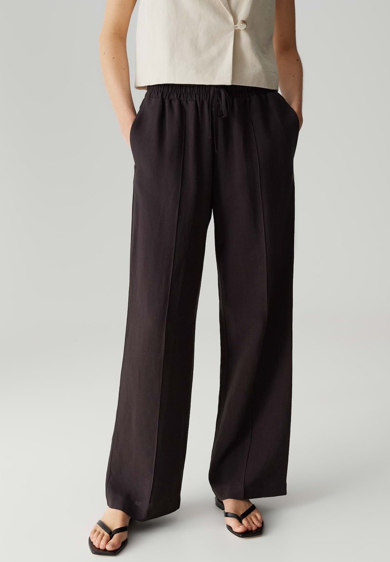 OPUS PANTS MID RISE LONG WIDE FIT - Broek - midnight brown