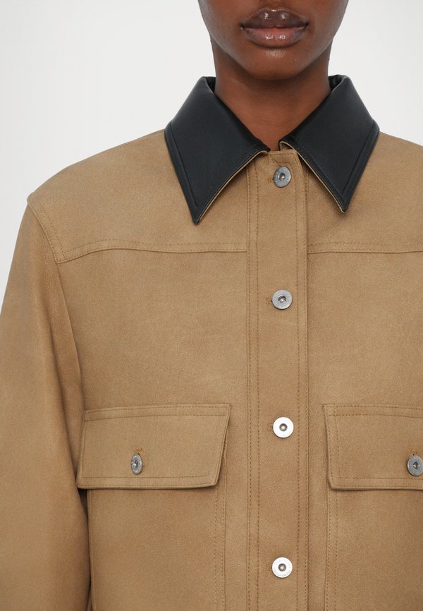 ESTHER JACKET - Faux leather jacket - sand3