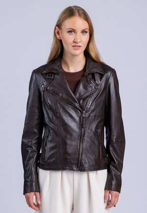 Freaky Nation, FREAKY NATION SHORTJACKET BIKER PRINCESS SA - Leather jacket - choco brown