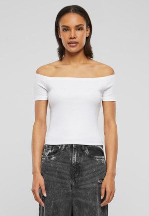 Urban Classics OFF SHOULDER - T-shirt - bas - white