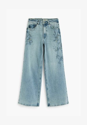 Desigual, WIDE LEG JEANS - Wide leg - blue