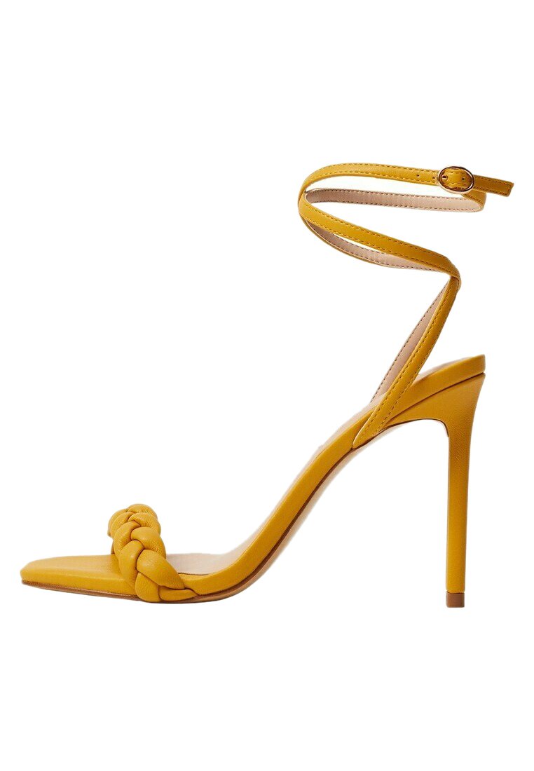 mustard yellow heeled sandals