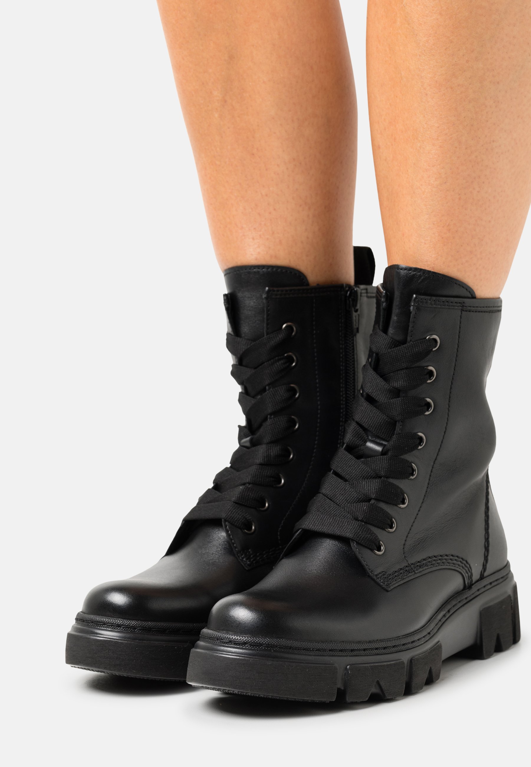 Gabor Enkellaarsjes met plateauzool - schwarz/Zwart - Zalando.nl