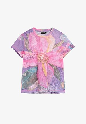 Desigual, FLORAL PRINTED T-SHIRT - T-Shirt print - pink