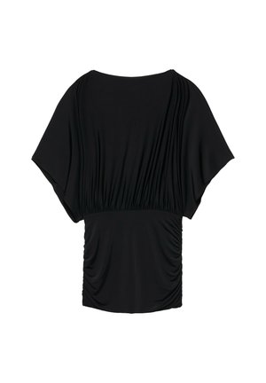 PULL&BEAR, DRAPED BACK SHORT - DRESS - Robe fourreau - black
