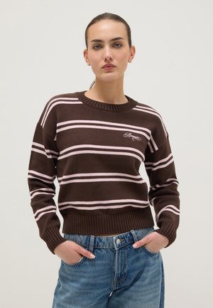 STRIPED - Strickpullover - brown pink
