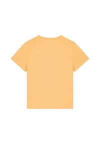 Korte mouwen t-shirt in levendig geel, gemaakt van zachte katoen, met een klassieke ronde hals en een gladde textuur zonder versieringen.