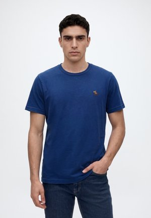 Abercrombie & Fitch, EVERYDAY ESSENTIAL ICON TEE - Обикновена тениска - dark blue
