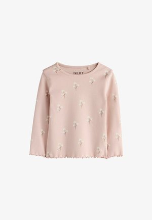 Next, REGULAR FIT - LONG SLEEVE RIBBED TOP - Langarmshirt - pale pink ditsy