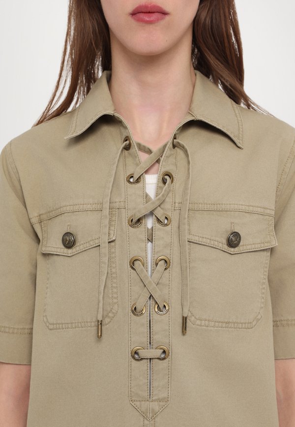 RECORD - Denim dress - latte4