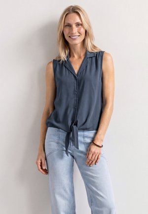 Street One, BLUSENTOP MIT BOWLING-KRAGEN UND KNOTEN - Chemisier - ashen blue