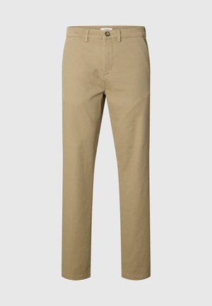 Selected, SLM196-STRAIGHT MILES TWILL PANT NOOS - Housut - greige
