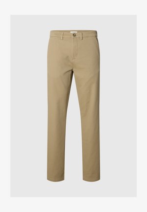 Selected, SLM196-STRAIGHT MILES TWILL PANT NOOS - Pantalon classique - greige