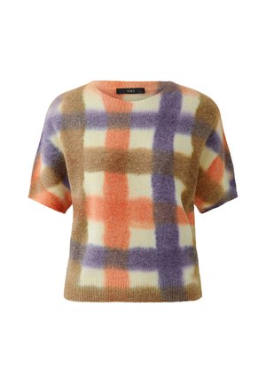Oui, PULLOVER - Print T-shirt - white violett