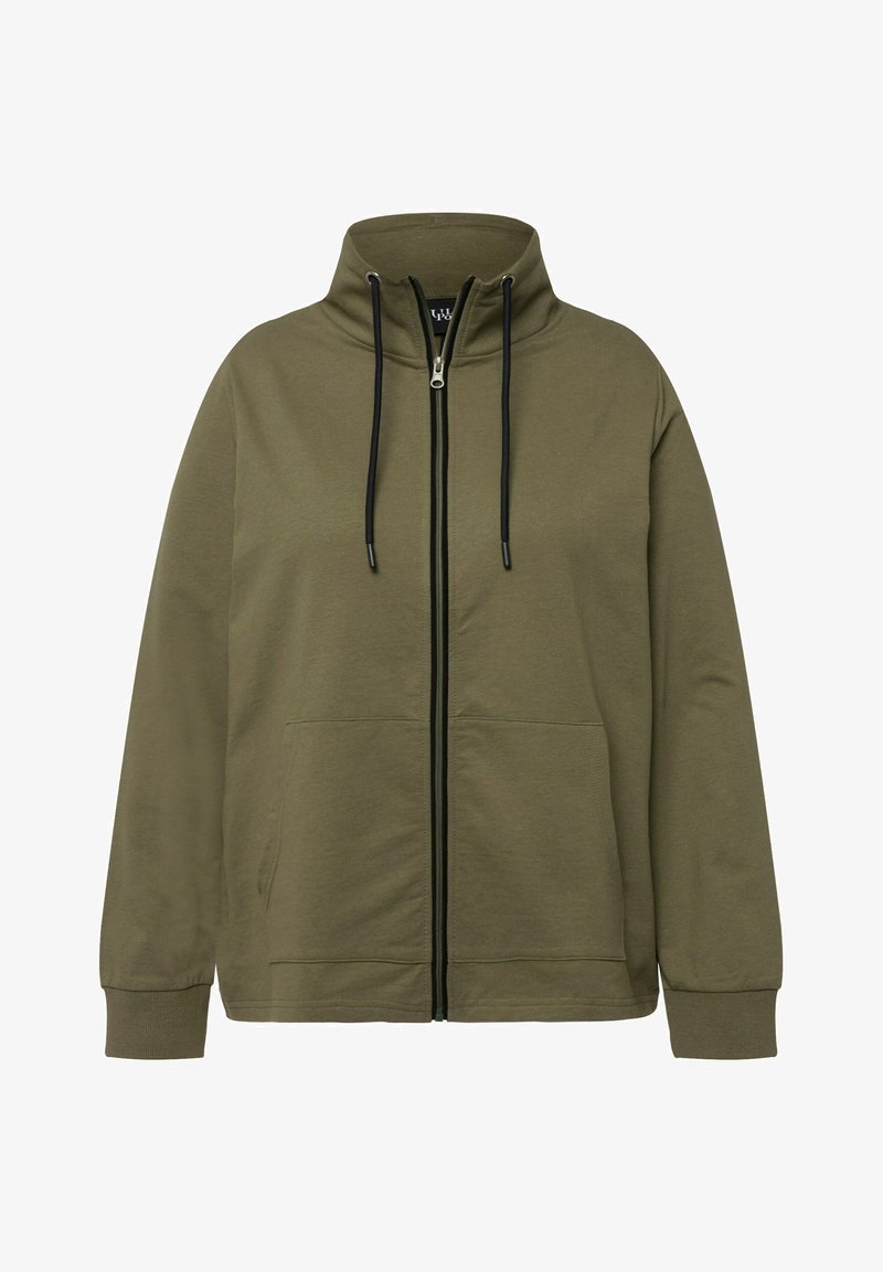 Pullover, geribbelde opstaande kraag, lange mouwen, zand | Ulla Popken Pullover, geribbelde opstaande kraag, lange mouwen, zand | Ulla Popken