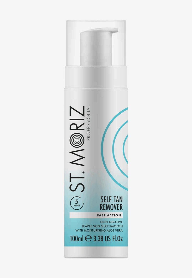 Flacon pompe St. Moriz Professional pour retirer l'autobronzant, 100 ml, action rapide, non abrasif, contient de l'aloe vera hydratant.