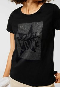 Street One T-shirt med print - black