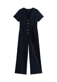 V NECK BUTTON FRONT  - Jumpsuit - navy