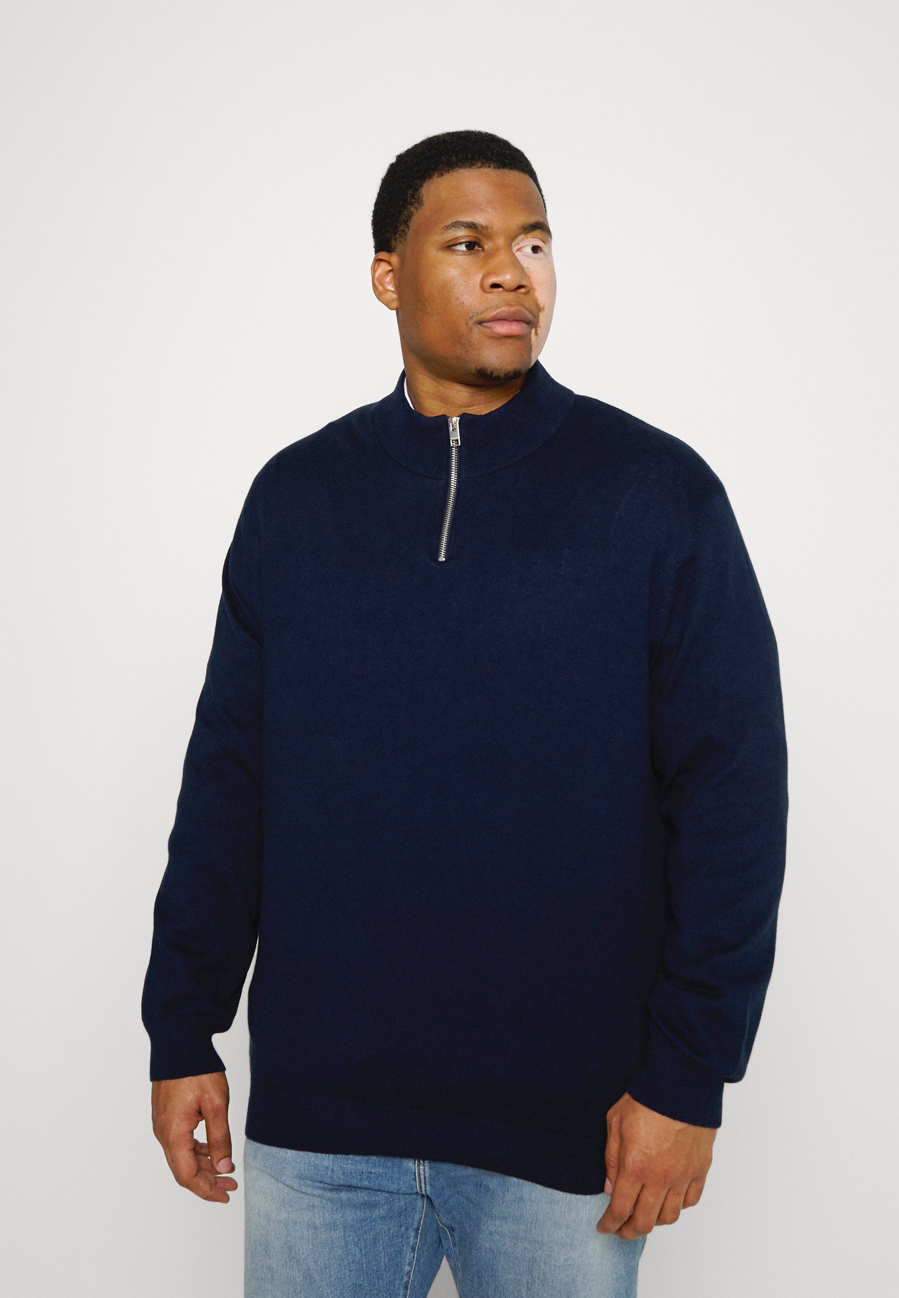 JJEMIL HALF ZIP - Jumper - navy blazer 