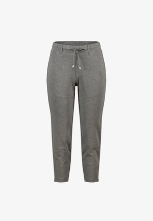 Pantalons de jogging gris en tissu doux, avec une taille élastique munie d'un cordon de serrage, des chevilles resserrées et des poches latérales.