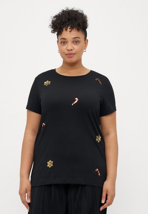 CARXMAS HOLIDAY O NECK TEE - Tričko s potlačou - black