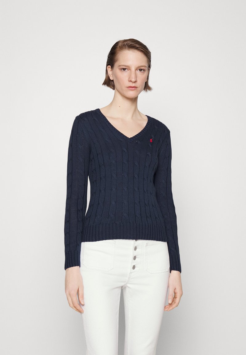 Polo Ralph Lauren KIMBERLY LONG SLEEVE - StriktrÃ¸jer - hunter navy/mÃ¸rkeblÃ¥ - Zalando.dk