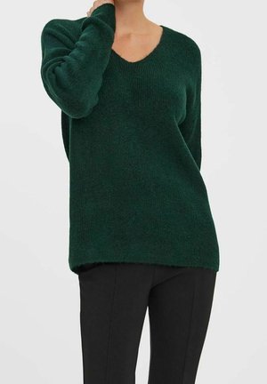 Maglione - mottled dark green