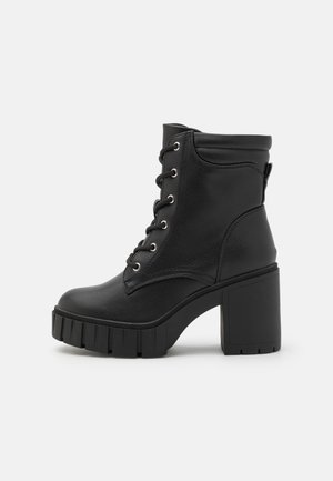 High heeled ankle boots - black